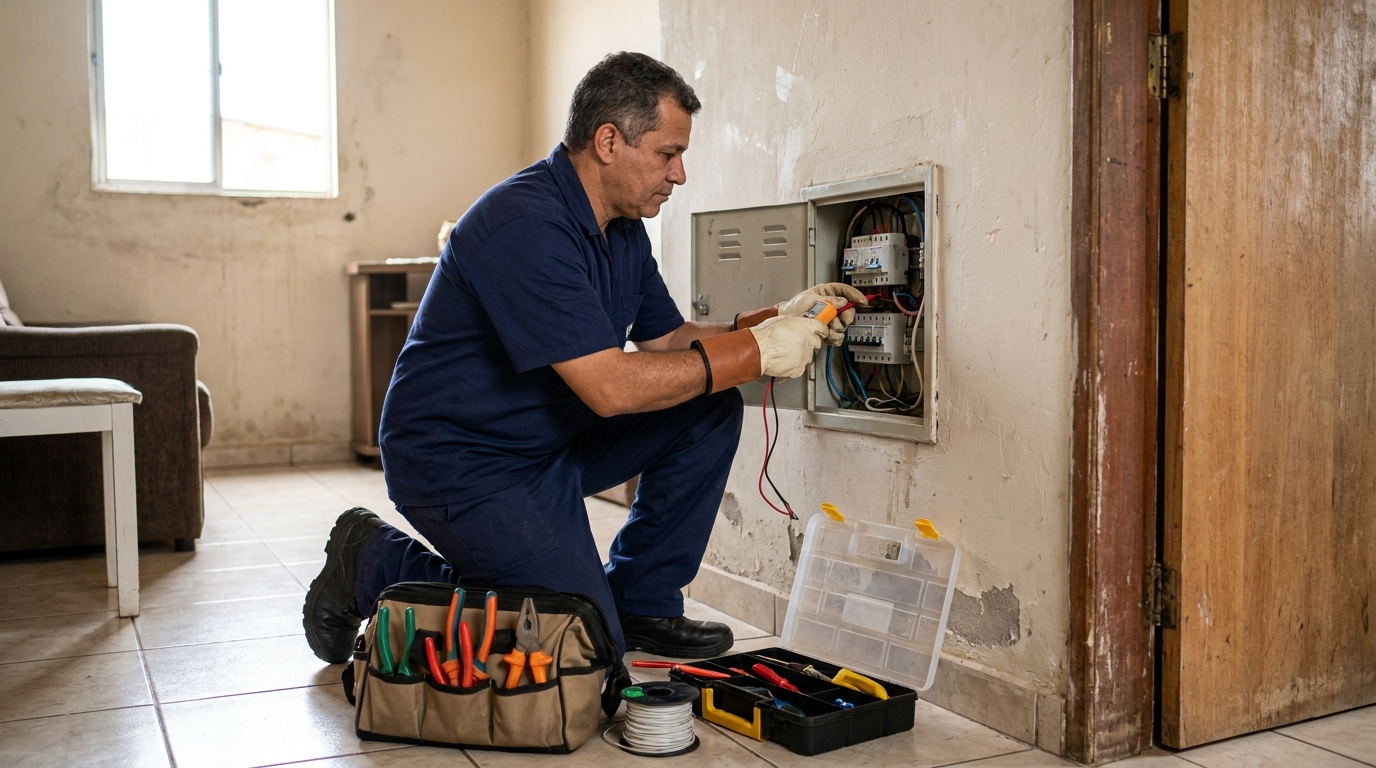 Eletricista com ferramentas em Indaiatuba‑SP