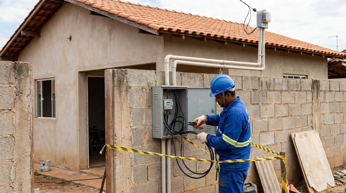 Eletricista instalando padrao de energia em Indaiatuba‑SP