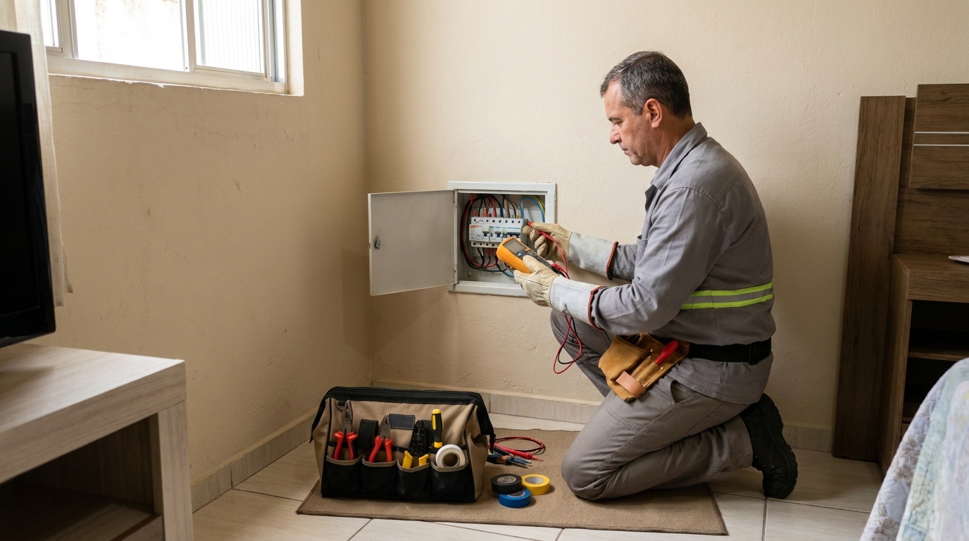 Eletricista trabalhando em Indaiatuba‑SP