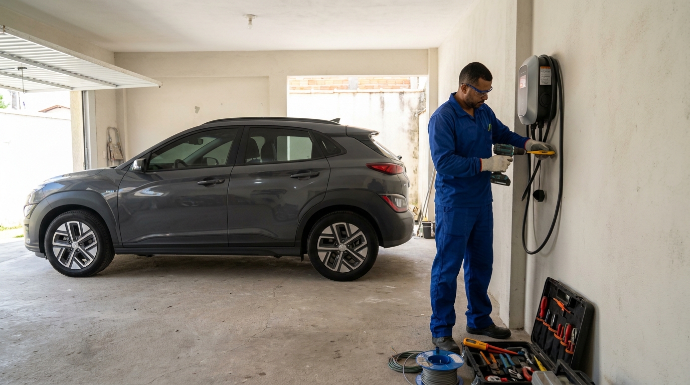 Instalacao de carregador de carro eletrico em Indaiatuba‑SP