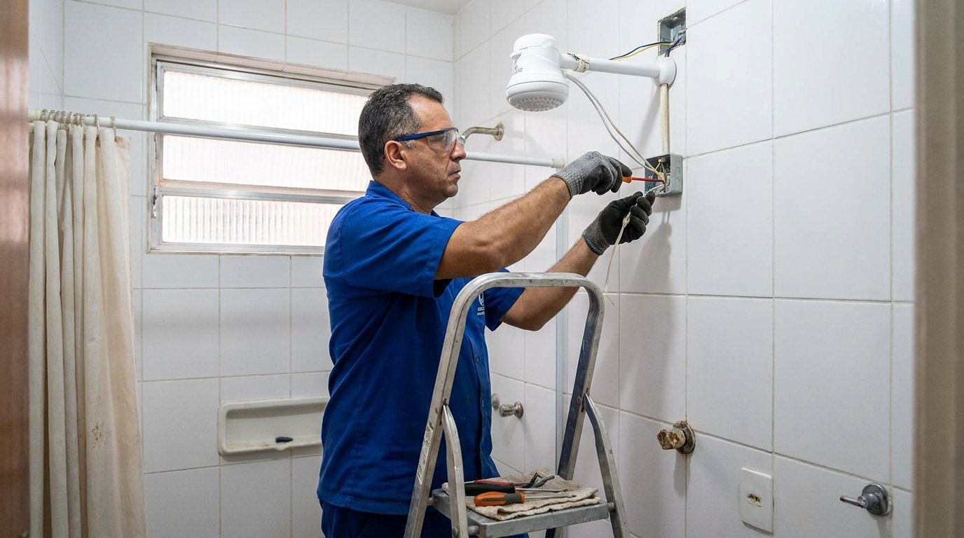 Instalacao de chuveiro eletrico em Indaiatuba‑SP