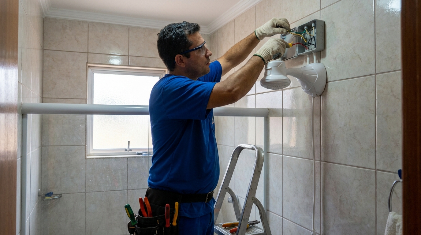 Instalacao de chuveiro eletrico profissional em Indaiatuba‑SP