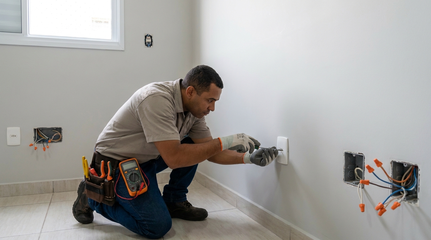 Instalacao de tomada e interruptor em Indaiatuba‑SP