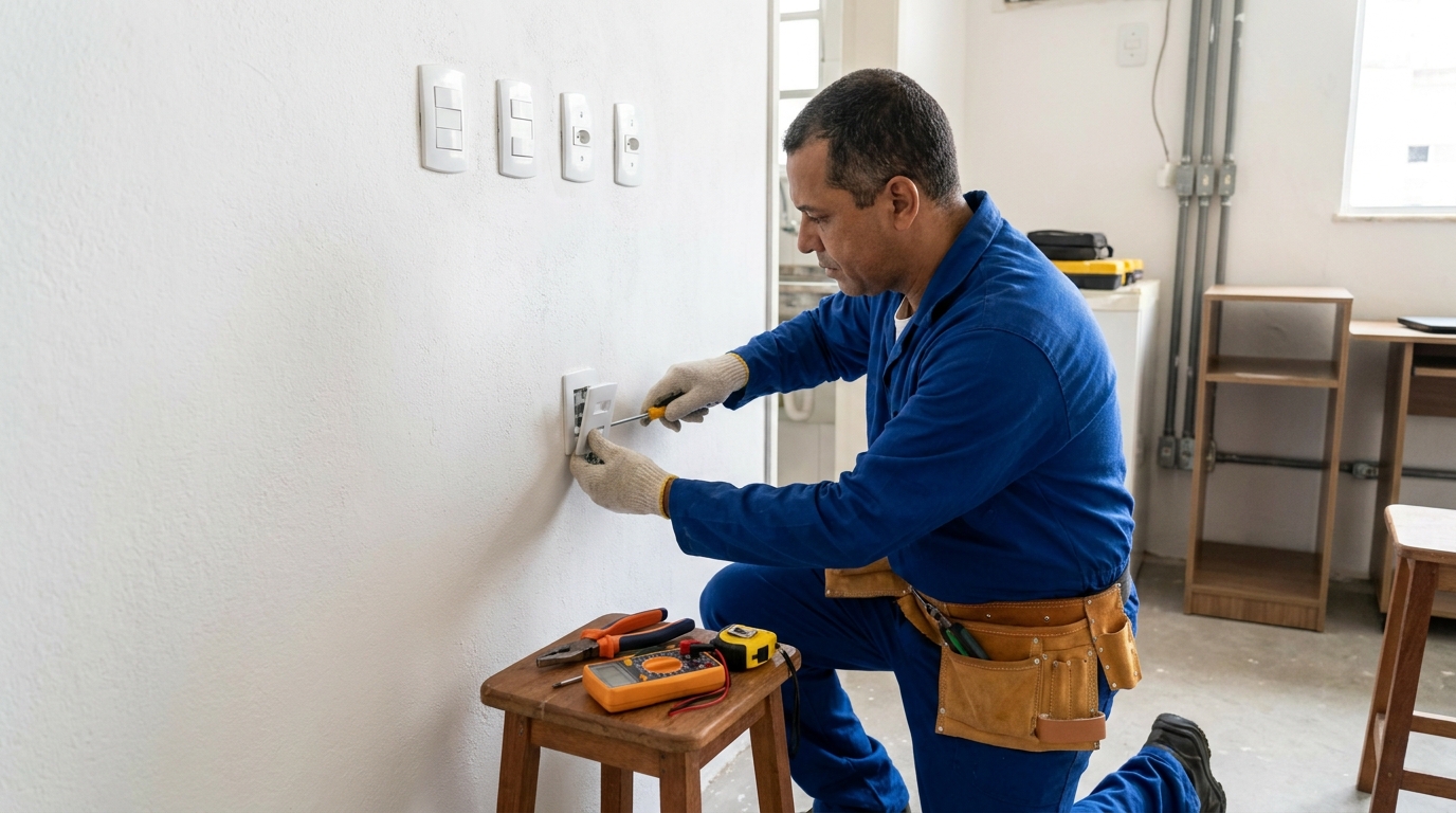 Instalacao de tomada e interruptor profissional em Indaiatuba‑SP