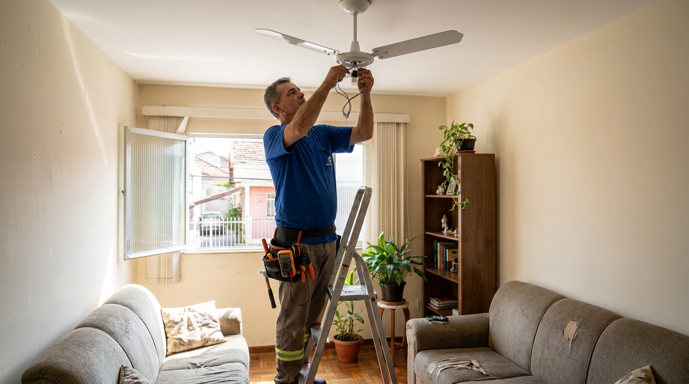 Instalacao de ventilador de teto em Indaiatuba‑SP