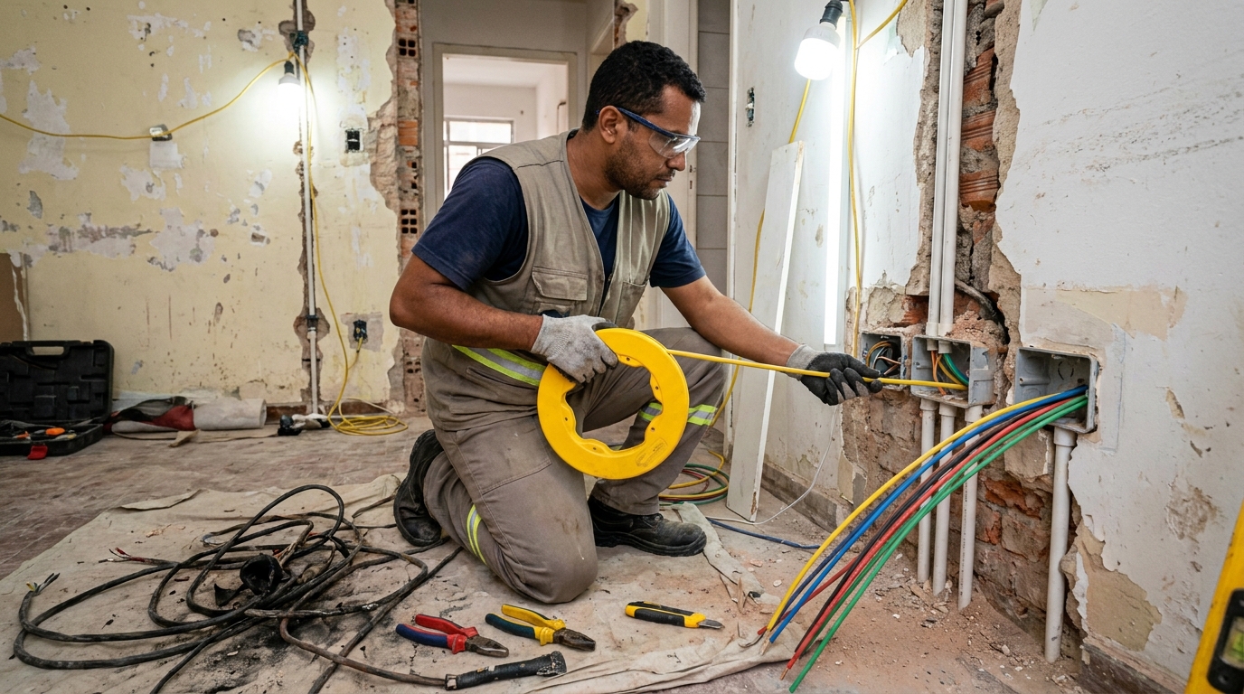 Troca de fiacao eletrica profissional em Indaiatuba‑SP