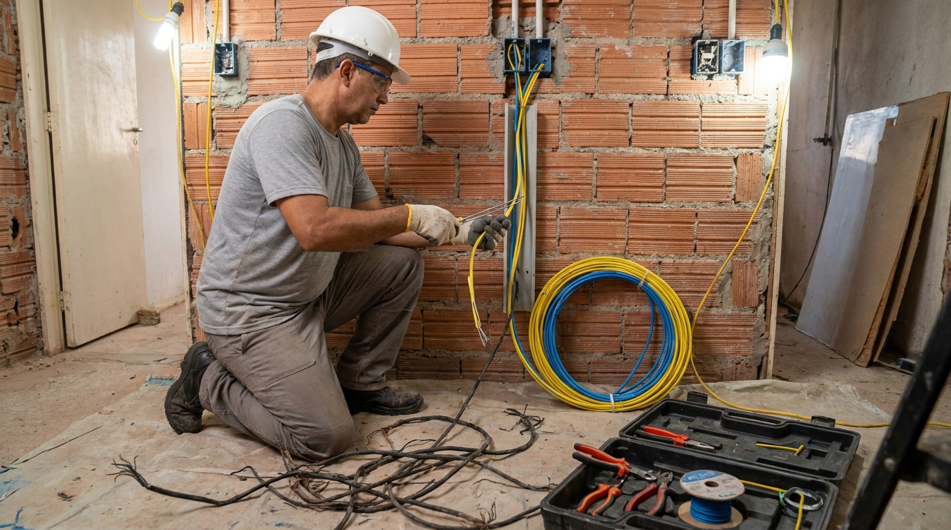 Troca de fiacao eletrica residencial em Indaiatuba‑SP